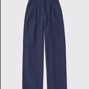 Abercrombie & Fitch 29 Short Curve Love Sloane Tailored Wide Leg Pant Navy Blue
